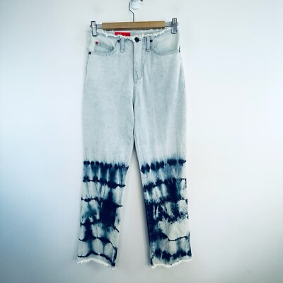 Max & Co Size 26 (6) Blue Denim Tie Dyed High Waist Straight Leg Jeans