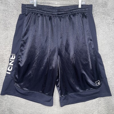 VTG AND1 Shorts Men's 2XL XXL Blue Embroidered Logo Gym Basketball Athletic 