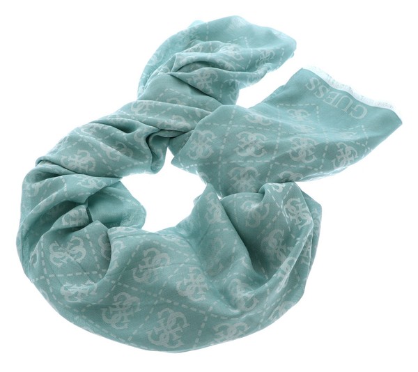 Guess G James Logo Jacquard Scarf 80X180 Tuch Turquoise Logo Mint Neu-image