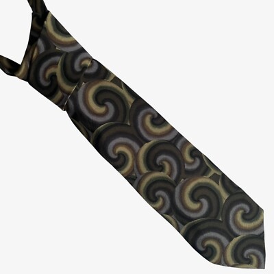 Vintage 90s Grateful Dead Wavy Gravy Second Set Abstract Swirl Print Silk Tie