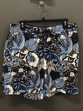 Nautica Boardshorts Blue Floral With Liner Men s Large EUC