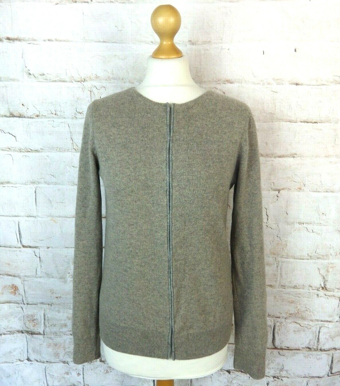 Stunning The White Company grey stone 100% cashmere cardigan M 10 soft |  eBay
