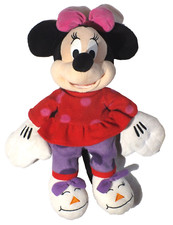 Minnie Mouse Plush 18" Disney Store Holiday Christmas Polka Dot Slippers