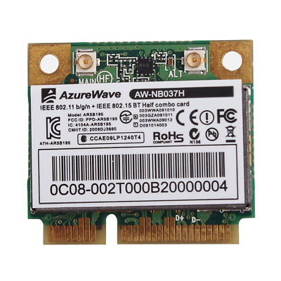 AZUREWAVE AW-NB037H 802.11nbg + Bluetooth 300M Mini PCI-E Wireless Wifi TESTED