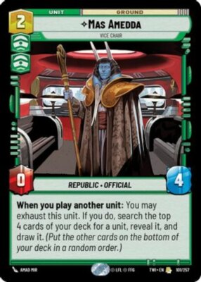 x1 Mas Amedda - Vice Chair R Star Wars Twilight of the Republic M/NM