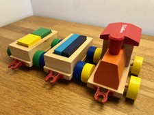 Original Eichhorn Holz-Zug Eisenbahn 7-teilig 100001849 +TOP+