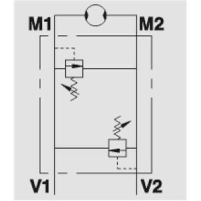 Doppelkreuzdruckventil Flanschfähig An Danfoss Motoren OMP/OMR Mit Schrauben