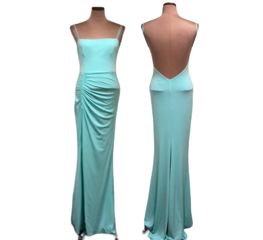 strapless open back dress Long Formal Dress with Floor-Length Sheer Cape Sleeves– PromGirl main image 0