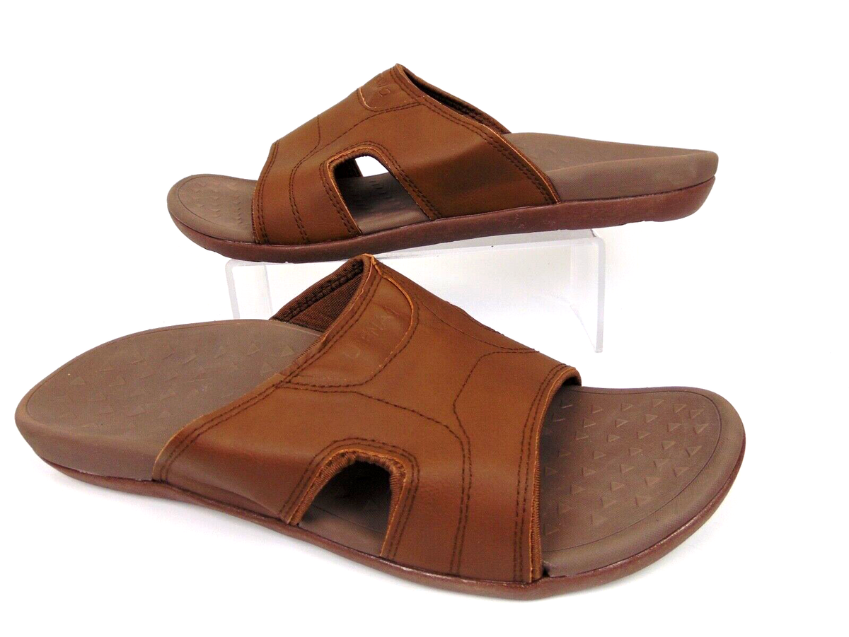 NEW! UTENAG Men's Orthotic Arch Support Slide Comfort Sandals Size M,  Brown