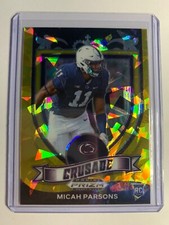 2021 Panini Prizm Draft Picks Crusade Micah Parsons #175 Gold Cracked Ice RC