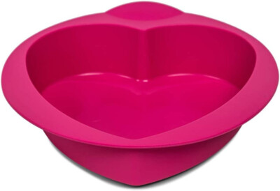 Tupperware New ~ 8.5'' x 8'' ~ Silicone Baking Form Heart Shape Mold Pink 