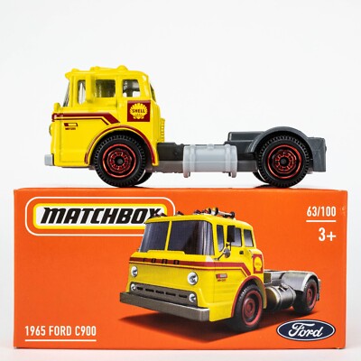2022 Matchbox Power Grabs #63 1965 Ford C900 YELLOW | SHELL | FSB