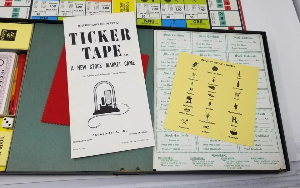 Ticker Tape Vintage Board Game 1963 Chicago Stock Market Game Cadaco Vintage - Image 4 of 4