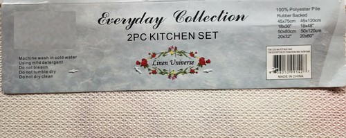 2pc PRINTED KITCHEN SET: RUG (18"x30") & FLOOR RUNNER (18"x48") KITCHEN POTS, LU - Picture 9 of 9