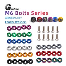 10 Sets JDM Engine Bay Dress Up Kit Aluminium Fender Washers-M6 Stainless Bolts