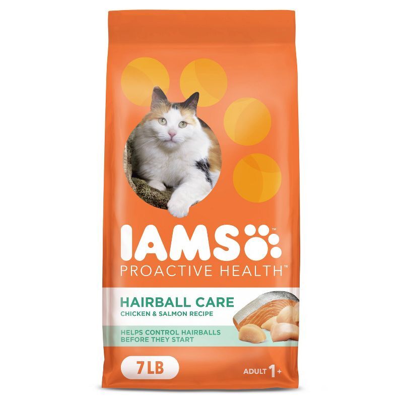 IAMS Proactive Health Hairball Care Adult Dry Cat Food with Chicken & Salmon