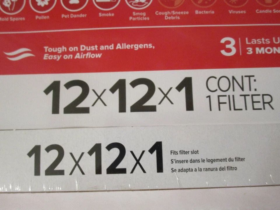 Filtro Filtrete Allergen Defense 1000 12x12x1 (11,7 x 11,7) por 3M Foto 2 de 4