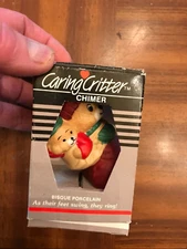 VINTAGE JASCO CARING CRITTER CHIMER AS THER FEET SWING THEY RING ORNAMENT