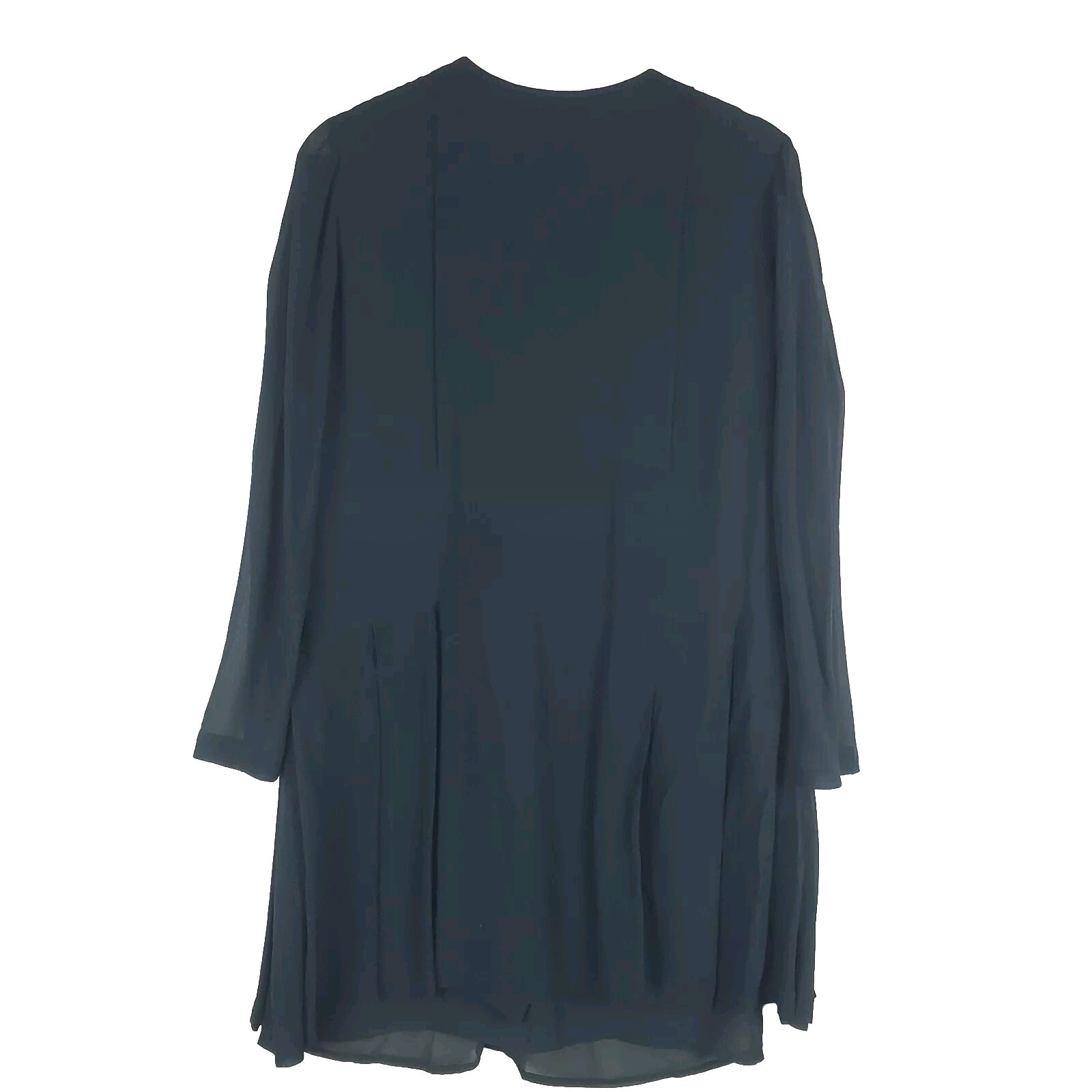 Tory Burch Silk Tunic Mini Dress Women 10 Hunter Green Layered Lagenlook Keyhole thumbnail 2