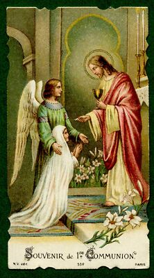  santino holy card Image Pious Memory of First Communion year 1931 Chrome