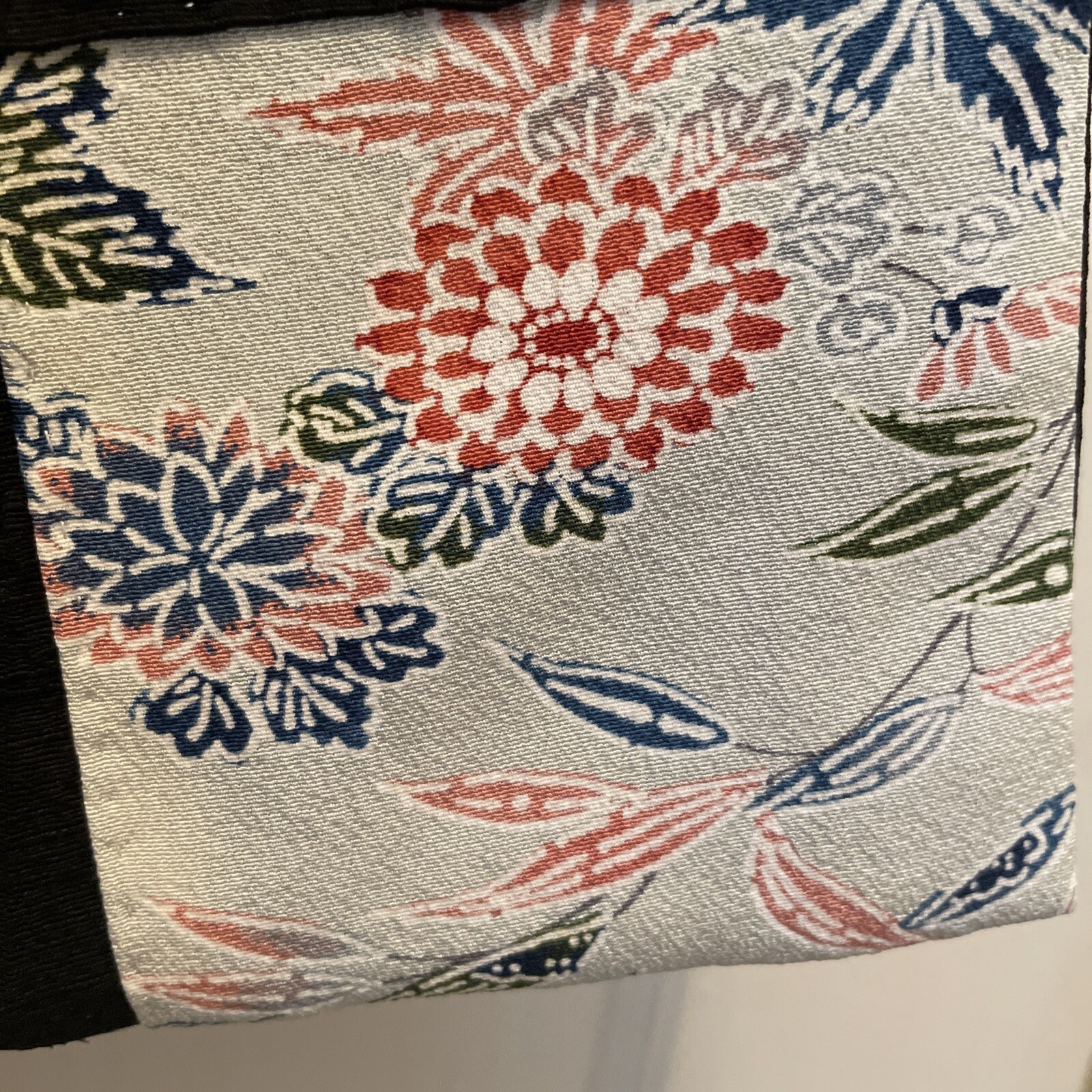 Reversible Patchwork  Silk Black/White Scarf SHAW… - image 8