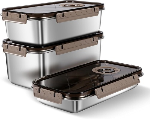 Large Food Containers with Lids Meal Prep Container Airtight Pantry Kitchen Stor
