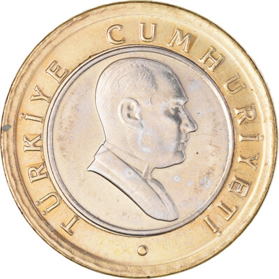 [#389648] Münze, Türkei, 50 New Kurus, 2005, Istanbul, VZ+, Bi-Metallic, KM:1168
