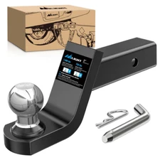 Nilight Fusion Trailer Hitch Mount with 2 Inch Trailer Ball Pin Clip 4 Inch Drop