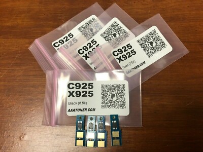 4 x Toner Chip Refill for Lexmark C925, C925de, X925de (C925H2KG, X925H2KG)