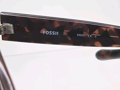 Fossil FW17 51-21-145 Square Sunglasses Brown & Silver Frame Brown