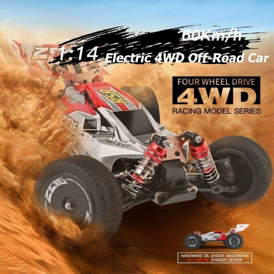 Wltoys XKS 144001 RC Car 60km/h High Speed 1/14 2.4GHz RC Buggy 4WD Racing Car - Bild 2 von 4