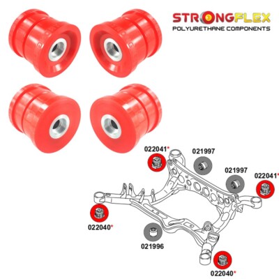 STRONGFLEX Satz Busches für Hinterachsträger Audi A6 C7 A7 C7 Rot Polyurethan