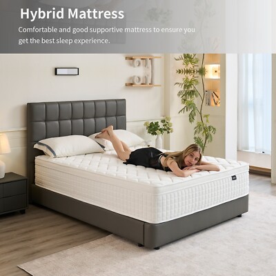 10'' Gel Memory Foam Mattress Hybrid InnerSpring Twin Full Queen King Size