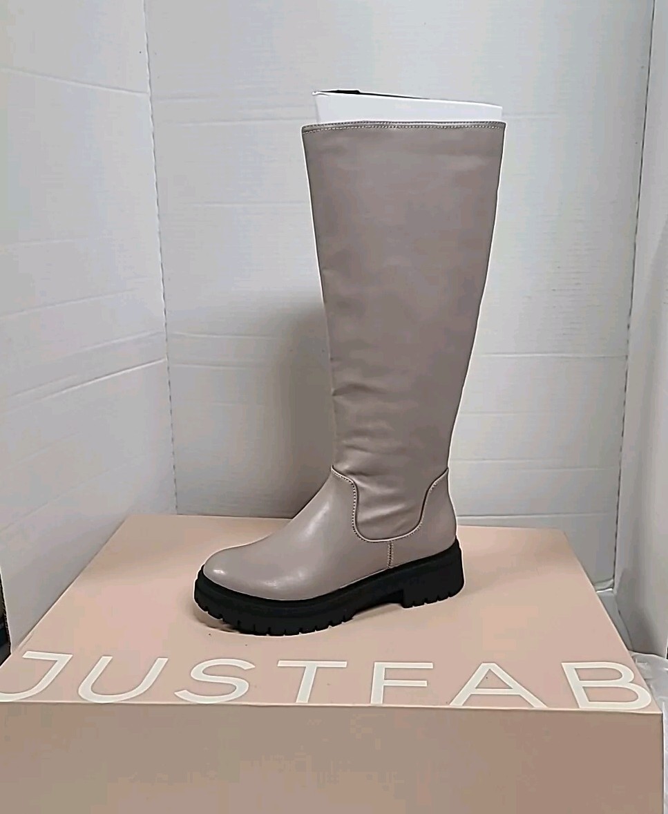 SAOLA Stivali nuovi Just Fab Lug suola tortora sfinge polpaccio alti donna taglia 5 5