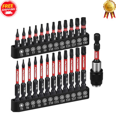 25 piece Torx Bit Set  1''&2.5'' Security Tamper Proof Torx Impact Screwdriver B