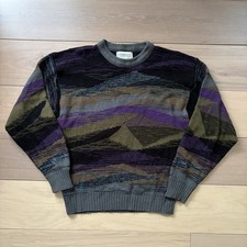 Vintage Abstract Geometric Sweater Men  s Medium Colorful 90s Knit