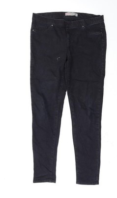 Denim & Co. Damen schwarze Jegging Jeans Größe 14 L28 in