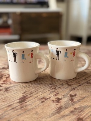 Pair Of Fishs Eddy By Cynthia Rowley People Coffee Mugs Whimsical