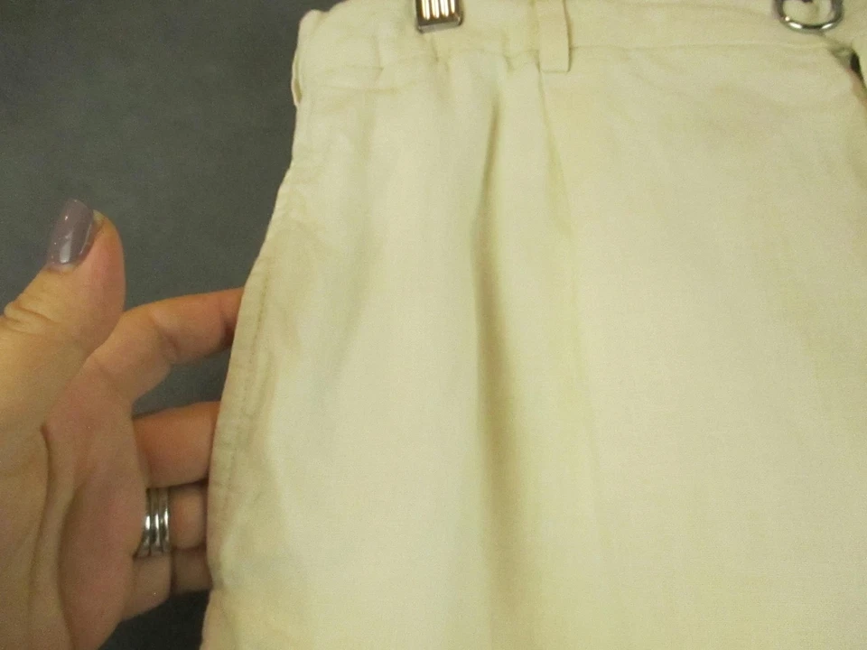 Ralph Lauren Púrpura Etiqueta Lino Pantalones Cortos Para Hombres 34 Crema Plisado Vestido Italia Foto 2 de 4