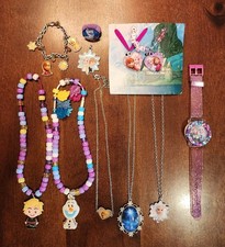 Disney FROZEN Jewelry Lot Necklaces, Watch, Charm Bracelet, Pendant, Hair Tie