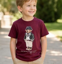 Polo Ralph Lauren Boys Size 5 Polo Bear Short Sleeve T-Shirt Cotton Crew Toddler