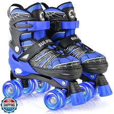 SULIFEEL Adjustable Kids Roller Skates for Boys Ages 3-5 5-8 6-12 with 4 Size