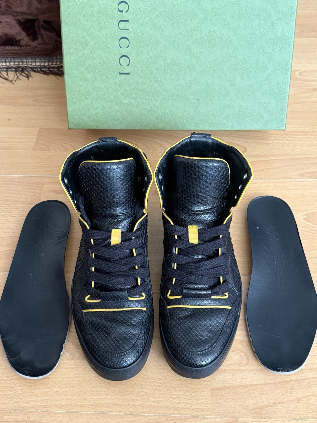 Gucci  Python Snake Skin Leather High Top Mens  S… - image 16