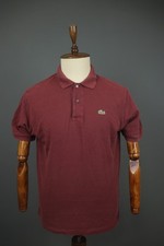 Lacoste Red Cotton Collared Short Sleeve Crocodile Logo Popover Polo Shirt Sz 5