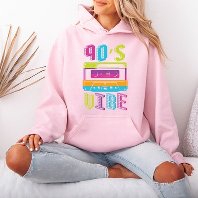 90s Vibe 90s Retro Decades Damen Hoodie Cassette Pixel Graphic Pullover