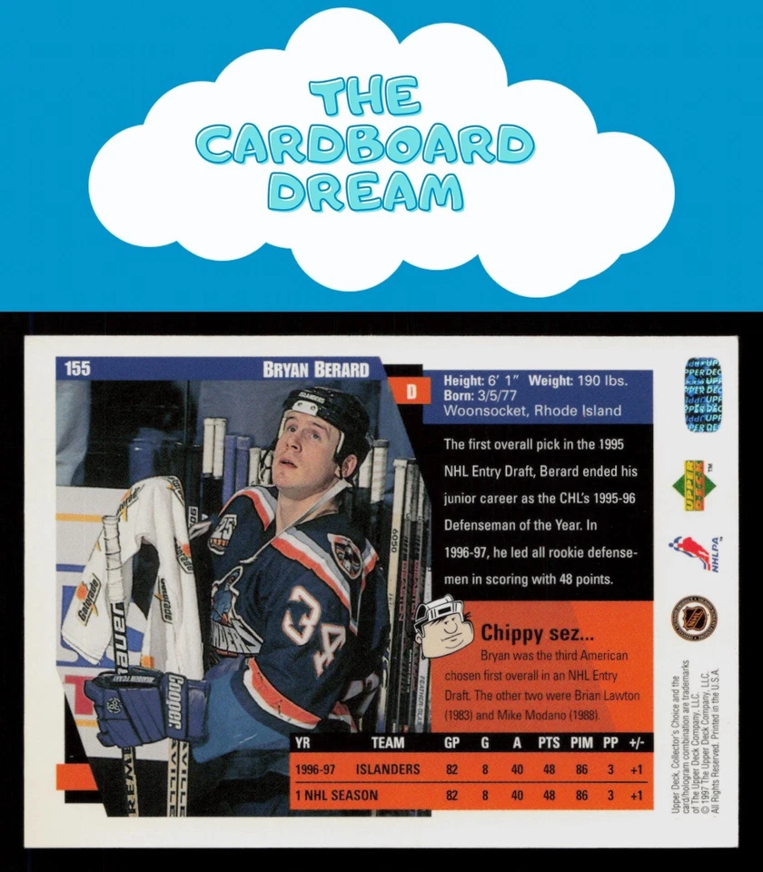 Bryan Berard 1997-98 Collector's Choice #155 New York Islanders Hockey Card - Image 2 of 2
