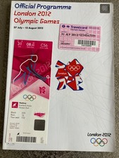 Olympic Games London 2012 Official Programme, Hockey Ticket  and TFL Travelcard