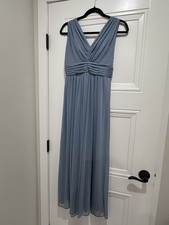 Blue David’s Bridal Dress Matching Shoulder Scarf No Tag Worn Once Chest Size 16