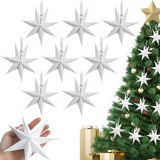 8 Pcs Christmas Paper Star Ornaments 5.9 Inch Christmas Hanging Paper Lantern...