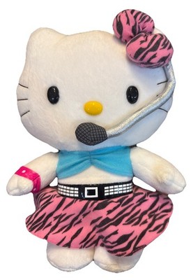Hello Kitty Plush Doll 10  Headset Mic Bikini Top Pink Zebra Skirt Nakajima
